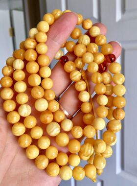 项链温暖风橘色老蜜蜡