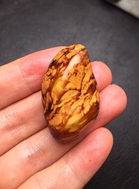 妖孽蜜蜡虎皮纹巧克力原色吊坠