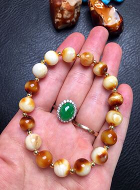 天然手串巧克力复古老花蜡