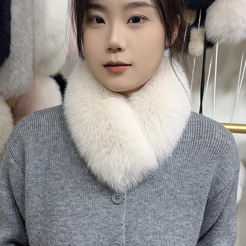 秋冬保暖狐狸毛围脖女