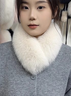 秋冬保暖狐狸毛围脖女