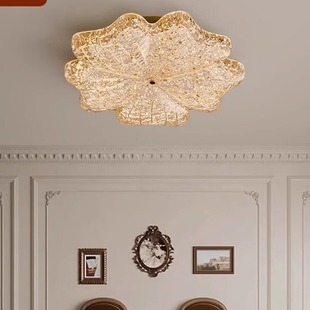 客厅灯现代简约意式 轻奢全铜吸顶灯北欧极简创意花朵书房间护眼灯