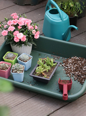 家用多肉种植换土操作托盘园艺地垫防脏防漏土浸盆施肥塑料托盘