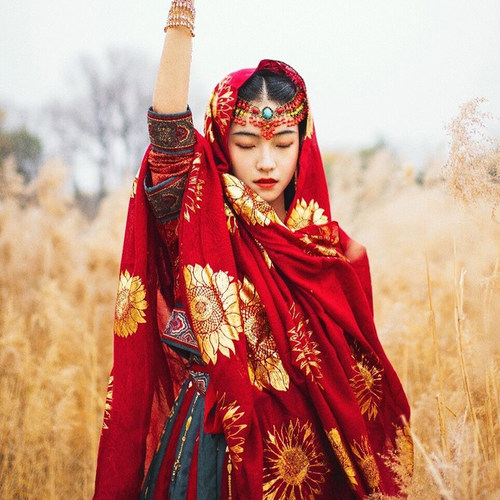 东宫小枫烫金明星同款围巾披肩