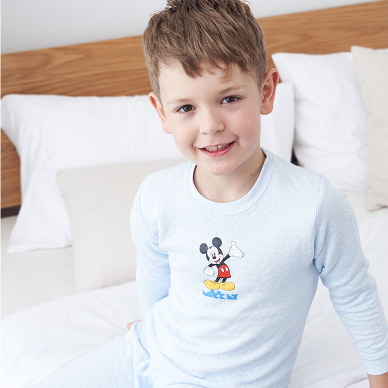 3件起包邮瑕疵品迪士尼儿童加厚圆领秋衣裤男女童保暖内衣单