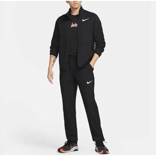 NIKE耐克25冬男Dri-fitTeam纯色Logo直筒运动长裤DM6627-010