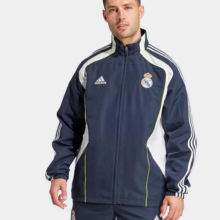 阿迪达斯男装2025夏季皇马足球休闲运动立领夹克外套JF2575