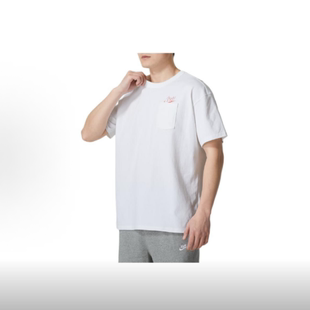 现货Nike耐克男纯棉透气经典凉爽印花套头圆领短袖T恤HF6594-100