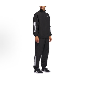 现货adidas 三叶草经典撞色条纹宽松针织运动长裤男裤JC5172