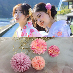和服花朵写真头饰梨涡发夹