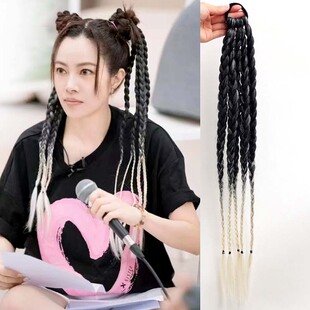 乘风浪姐徐怀钰同款灰白色假发辫子发绳少女感拳击辫发圈舞台发饰