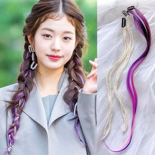 张元英同款珍珠发链发夹编发头饰