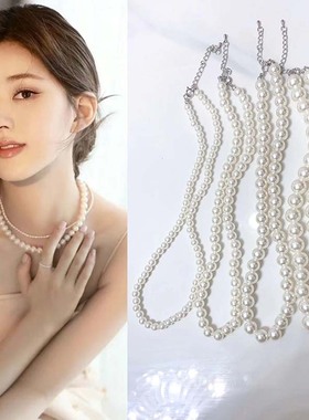 露思同款珍珠项链女短款锁骨链