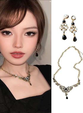 黑金水滴锆石项链2024新款