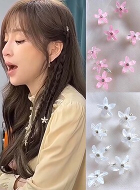 声生不息王心凌同款白色花瓣发夹编发头饰发扣甜美小花花朵发饰女