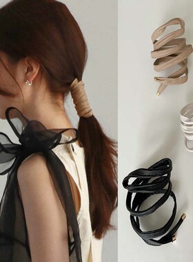 pu皮质发绳束发带子个性扎马尾