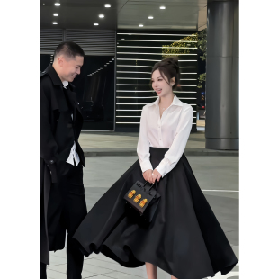 轻奢高级感白色法式 女2026年新款 上衣 春装 董小姐高端定制醋酸衬衫