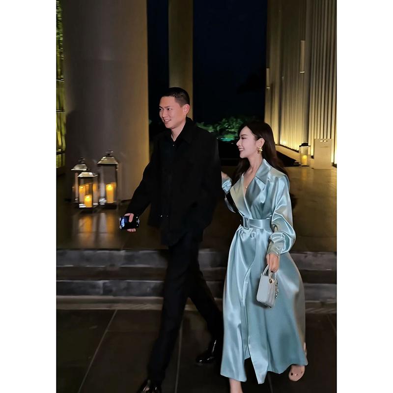 董小姐高端定制醋酸风衣女款2025春秋新款中长款小个子高级感外套