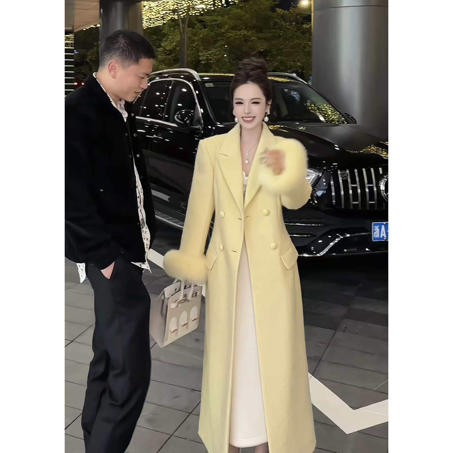 董小姐高端定制大翻领狐狸毛袖羊毛大衣女2025新款冬加厚毛呢外套,女装/女士精品,毛呢外套,淘宝优惠券,粉丝福利购,淘宝优惠卷