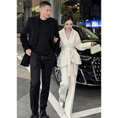 独特漂亮冬装 董小姐高端定制姐系贵感套装 女羊毛呢外套西裤 一整套