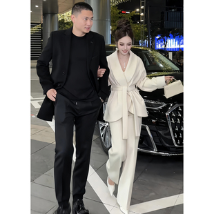 董小姐高端定制姐系贵感套装女羊毛呢外套西裤独特漂亮冬装一整套