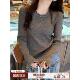 灰色毛衣女2025新款 秋冬上衣 早秋高级感穿搭木耳边内搭针织打底衫