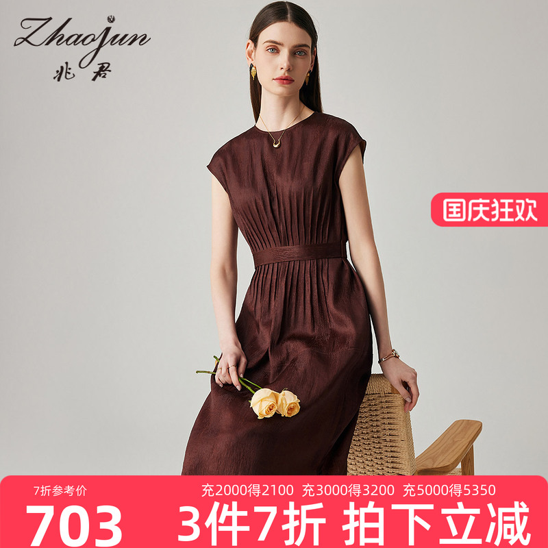 系带束腰桑蚕丝新款简约兆君
