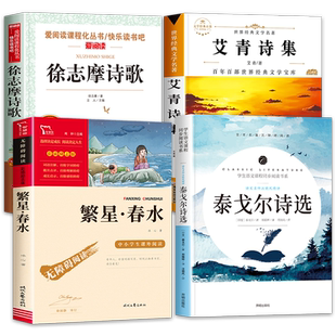 现代诗歌精选全套4册 繁星春水冰心艾青诗选泰戈尔诗选徐志摩短诗原著诗歌集正版诗全集小学生现代诗四年级下册的中国诗歌诗集书籍