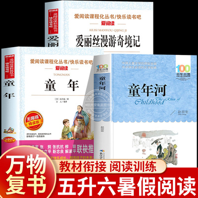 2025万物复书五升六年级八桂悦读书香鲁韵暑假阅读书目童年高尔基著爱丽丝漫游奇境刘易斯卡罗尔童年河5升6课外阅读必读
