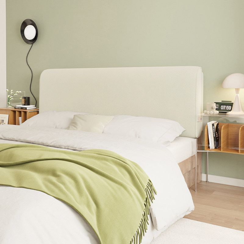 自然清新棉麻床头靠背软包榻榻米床头大靠背床头套罩