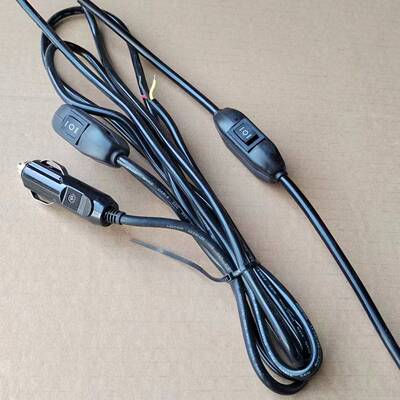 带线LED车灯开关远近光点烟器线