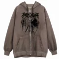 Short Zipper Devil/Fleece Coffee Brown