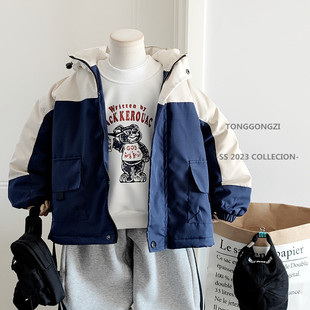 男童夹棉棉服儿童冬装棉衣宝宝秋冬帅气外套小孩保暖工装连帽上衣