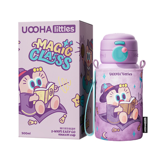 UOOHA双饮吸管杯长效保温上学便携可爱水杯子随行双饮保温杯