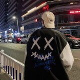 XZ301D-1-JK1008-P75新款2024恶魔印花宽松棒球夹克潮流，男装夹克，星座301D-1