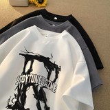 2025夏季新款麂皮绒短袖T恤星座301D-1-JJ407-P28，男装T恤，星座301D-1