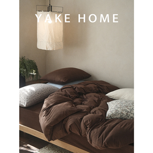 YAKEHOMEA ins复古风高级感全棉针织棉四件套纯棉床单 荒山花火