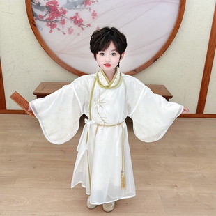 儿童春秋古装国学服男童中国风唐装女童超仙汉服裙男女同款演出服