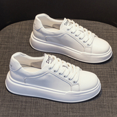 百搭白色板鞋 女鞋 2026新款 秋季 厚底真皮小白鞋 单鞋 女松糕增高爆款