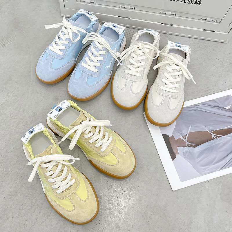 德训鞋真皮透气阿甘鞋女小白鞋