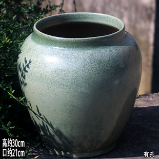 特大号陶瓷花盆流泉枫花盆透气粗陶罐家用兰花盆老桩多肉盆景盆高