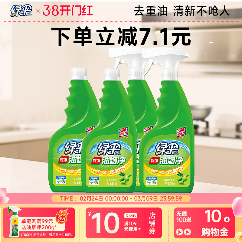 绿伞油烟净抽油烟机油渍清洗剂强力去油污厨房重油污清洁剂油污净