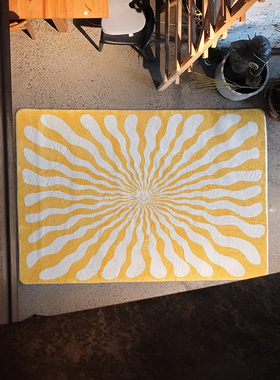 TRIPPY原创设计 辐射笑脸 客厅地垫卧室地垫 仿羊绒方形地毯