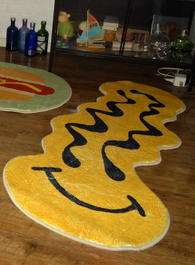 TRIPPY原创设计 扭曲大长脸笑脸 门厅走廊过道加厚仿羊绒长条地毯