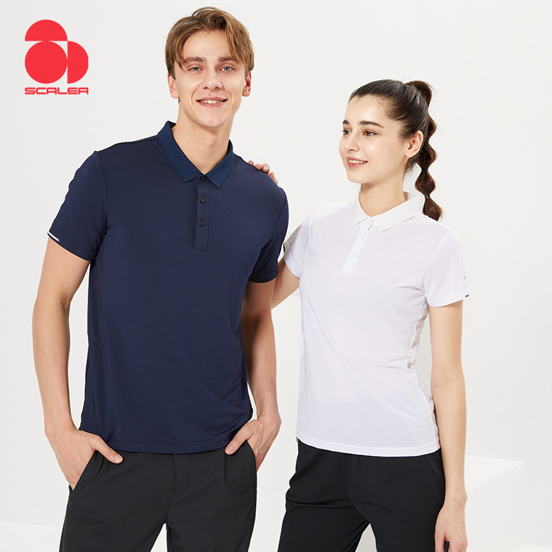 思凯乐户外情侣速干衣男短袖t恤运动t恤吸汗翻立领polo衫f4511186