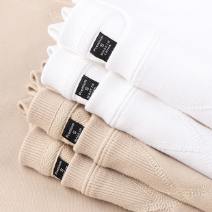 s码 外贸340g重磅卡其奶茶纯棉纯色毛圈倒三角卫衣圆领小码 男装