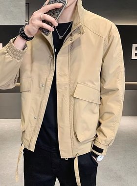 冬季新款外套潮流上衣气质拉链青春流行多口袋工装小码男装S码