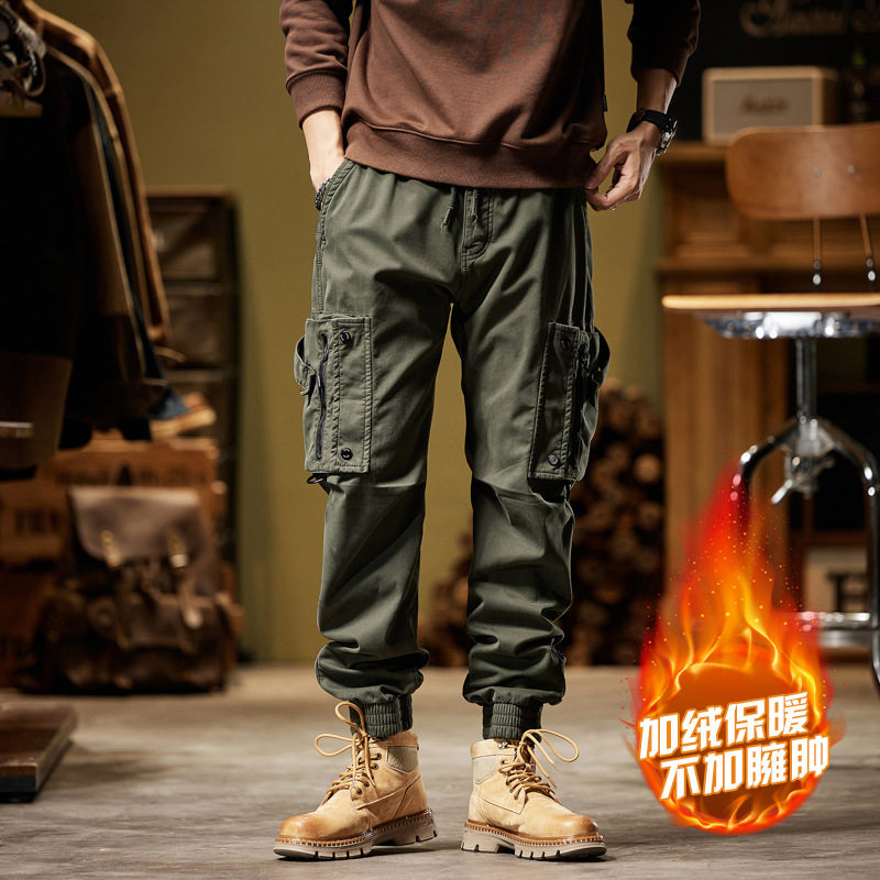 男士冬季新款加绒加厚保暖休闲束脚工装裤潮流百搭98091,男装,休闲裤,淘宝优惠券,粉丝福利购,淘宝优惠卷