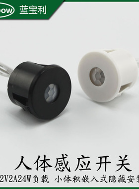 12V2A嵌入式红外人体感应开关led感应器人来灯亮人体感应延时开关