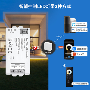 双色温LED灯带C02RF控制器支持2.4GRF遥控器涂鸦APP手机远程智控